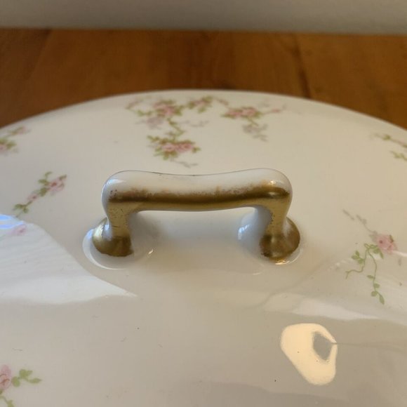 Theodore Haviland Limoges France Covered Oval Serving Dish Pink Flowers - Picture 5 of 8